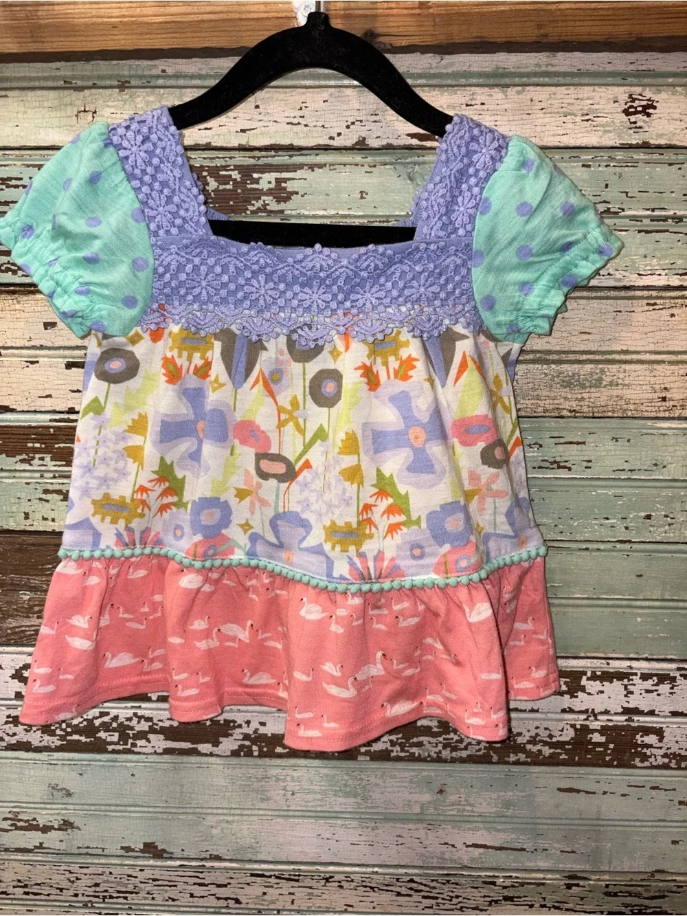 Matilda Jane Floral Patchwork Top & Pants - Purple, Mint, Coral, Gold